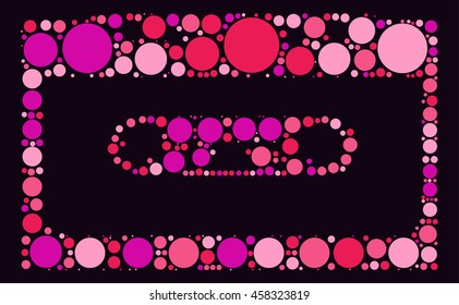 Magnetic tape shape vector design by color point