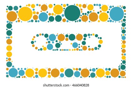 Magnetic tape shape vector design by color point