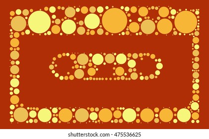 Magnetic tape shape vector design by color point