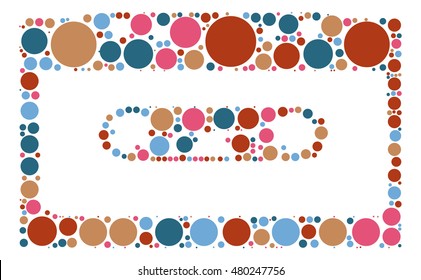 Magnetic tape shape vector design by color point