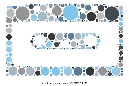 Magnetic tape shape vector design by color point
