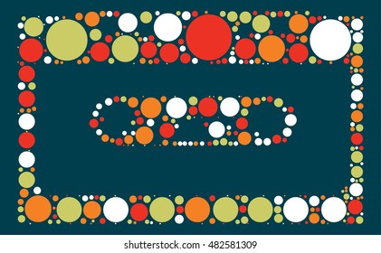 Magnetic tape shape vector design by color point