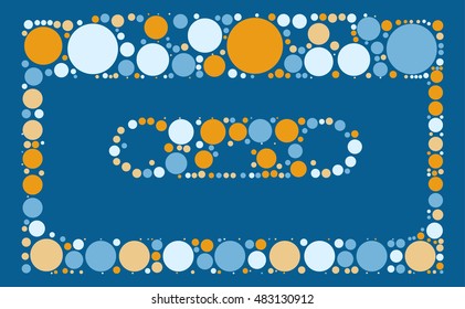 Magnetic tape shape vector design by color point