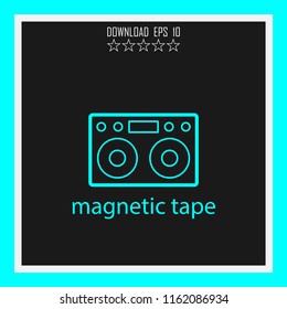 magnetic tape vector icon