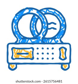 magnetic therapy device doodle icon sketch vector. magnetic therapy device sign. isolated symbol illustration