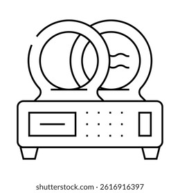 magnetic therapy device line icon vector. magnetic therapy device sign. isolated contour symbol black illustration