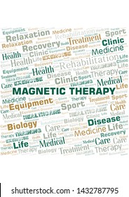 Magnetic Therapy word cloud. Wordcloud made with text only.