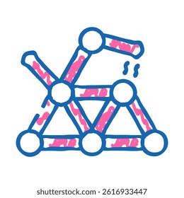 magnetic toy doodle icon sketch vector. magnetic toy sign. isolated symbol illustration