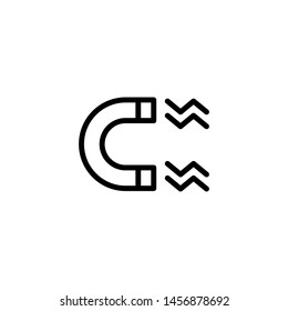 magnetic vector line icon illustration
