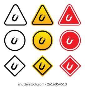 Magnetic Warning Signs in Various Shapes and Colors