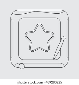 Magnetic Whiteboard. Vector Illustration. Line style.