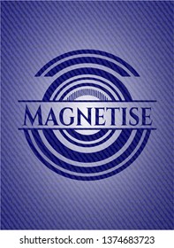 Magnetise emblem with denim high quality background