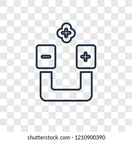 Magnetism concept vector linear icon isolated on transparent background, Magnetism concept transparency concept in outline style