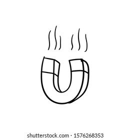 magnetism doodle icon vector hand drawing 