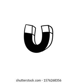 magnetism doodle icon vector hand drawing 