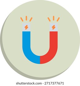 Icono de estilo de círculo plano de magnetismo