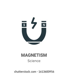 Magnetism glyph icon vector on white background. Flat vector magnetism icon symbol sign from modern science collection for mobile concept and web apps design.