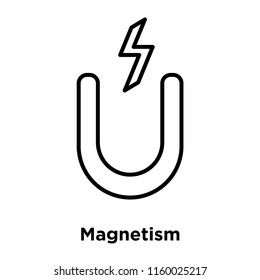 Magnetism icon vector isolated on white background, Magnetism transparent sign , sign and symbols in thin linear outline style