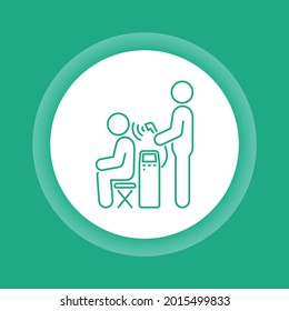 Magnetotherapy color button icon. Physiotherapy, acupuncture, rehabilitation. Isolated vector element. Outline pictogram for web page, mobile app, promo. 