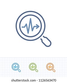 Magnfier & Pulse - Contrast Dash Icons. A professional, pixel-aligned icon.