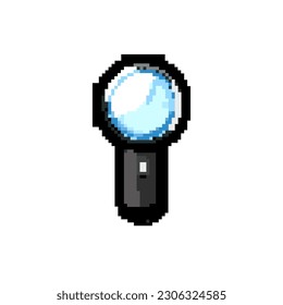 magnifer magnifying glass game pixel art retro vector. bit magnifer magnifying glass. old vintage illustration