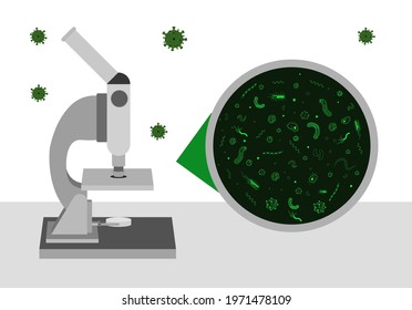 Magnification of the fungal virus using a microscope.