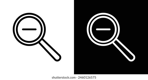 Magnification Reduction Icon Set. Vector symbol for decreasing zoom with a minus sign.