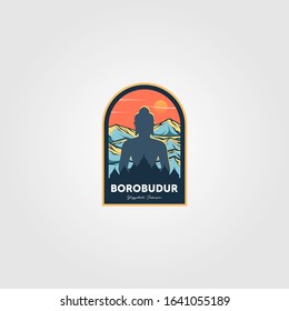 the magnificent borobudur temple logo vector wonderful indonesia illustration