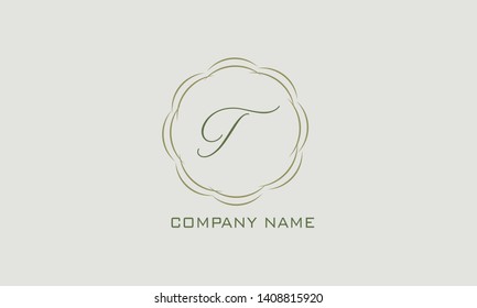 Magnificent brand with calligraphy letter T. Branding styles of classic style. Vector illustration.