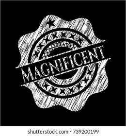 Magnificent chalkboard emblem on black board