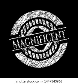 Magnificent chalkboard emblem. Vector Illustration. Detailed.