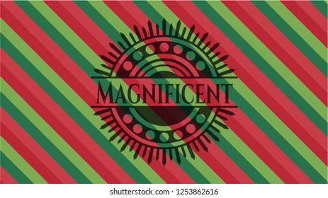 Magnificent christmas colors style emblem.