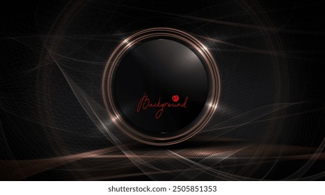 A magnificent composition with a round shiny frame, with a small mesh pattern.