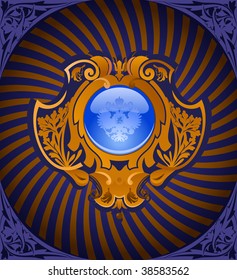 Magnificent framework shine gold. vector illustration