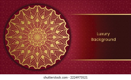 Magnificent golden ornamental mandala design background. Beautiful invitation card with floral mandala. India, Indian, invitation, Wedding, Anniversary, Greeting card, Turkish, Bohemian, Damask