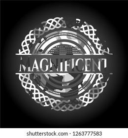 Magnificent grey camo emblem