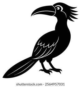 Magnificent Hornbill Bird on white background