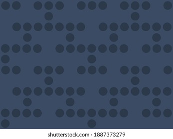 Magnificent monotone blue continuous line motif pattern. Simple geo micro dot meandering design. Japan style serpentine all over print block for textile fabric, gift wrapping, shop window, package
