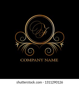 Magnificent ornament monogram letters F. Retro logo for cafes, bars, restaurants, hotels, invitations. Business style and brand of the company. Vector illustration.