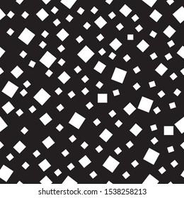 Magnificent pattern of white squares on a black background. This is a seamless pattern. It can be applied to fabrics.