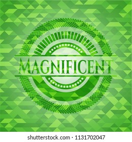 Magnificent realistic green mosaic emblem