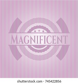 Magnificent realistic pink emblem