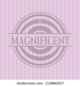 Magnificent retro style pink emblem