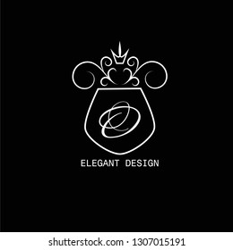 Magnificent royal logic with the letter O. The decorative floral pattern. Business emblem of restaurant, antiques, boutique, hotel, jewelry. Vector illustration