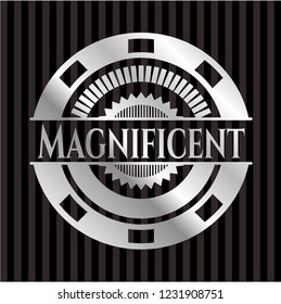 Magnificent silvery badge or emblem