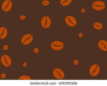 Magnificent and simple design background coffee beans silhouettes
