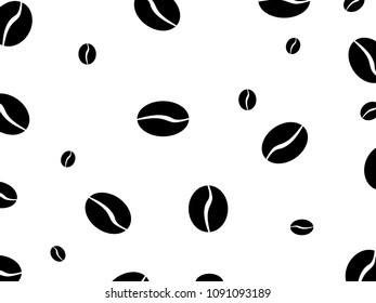 Magnificent and simple design background coffee beans silhouettes