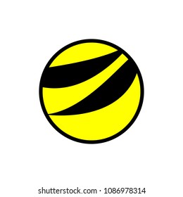 Magnificent simple logo design created from a yellow circle and black stripes
