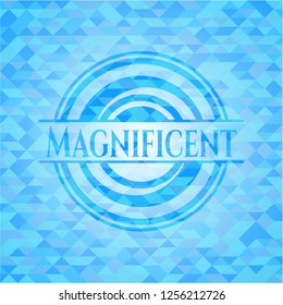 Magnificent sky blue emblem. Mosaic background