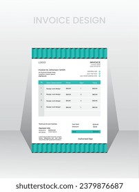 Magnificent and ultra-modern invoice design template.